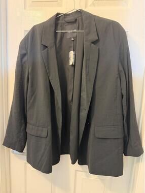 Madewell Black Open-Front Relaxed Blazer